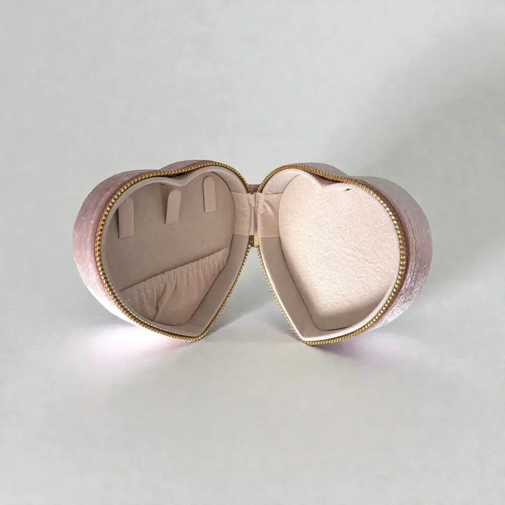 Heart Shaped Velvet Jewelry Box